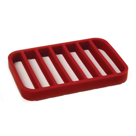 Norpro Rectangle Silicone Roasting Rack, 9"L x 6"W x 1"Th, Red
