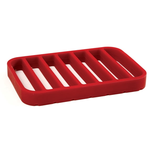 Norpro Rectangle Silicone Roasting Rack, 9"L x 6"W x 1"Th, Red