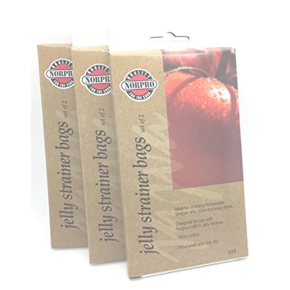 Norpro Set of 2 Cotton/Polyester Mix Jelly Strainer Bags (3-Pack)