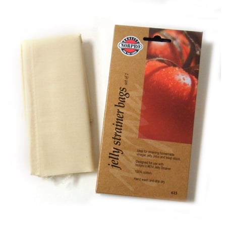 Norpro Replacement Jelly Strainer Bags, 2 Pieces, 8.5 in L X 9 in W, White