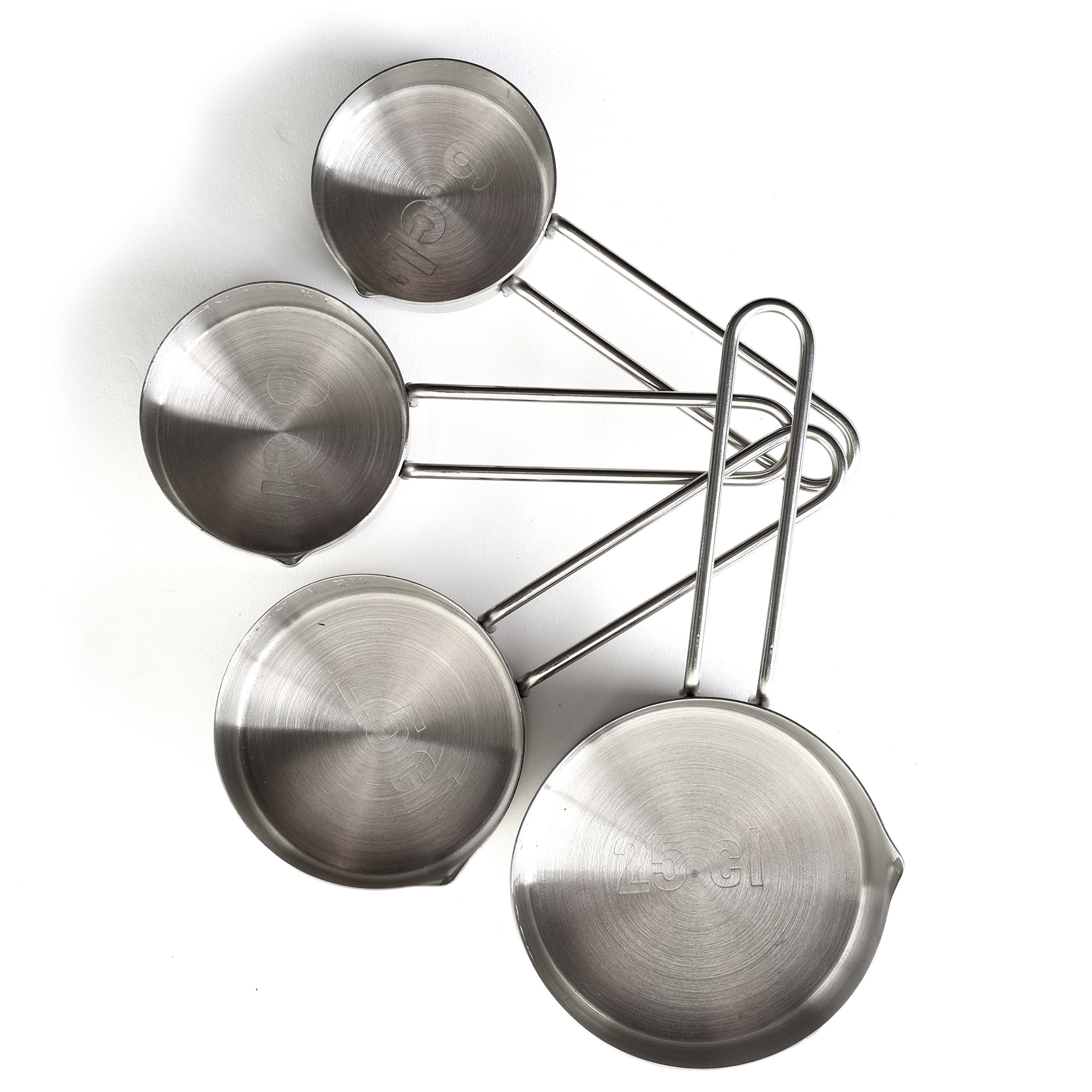 Silver Stainless Steel 4-Piece Measuring Cup Set