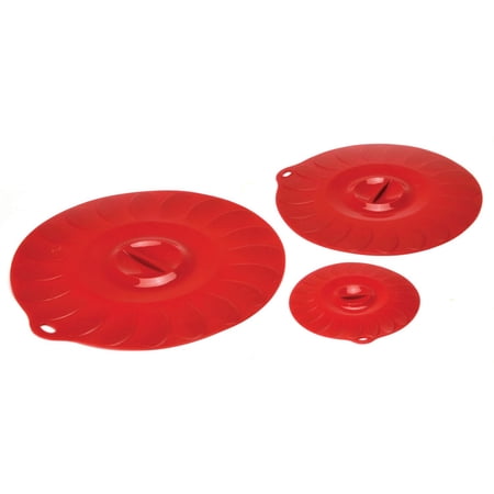 Norpro Silicone Universal Suction Lids, 3-Piece Set, 12.5v¢‚Ç¨¬ù/10v¢‚Ç¨¬ù/5.75v¢‚Ç¨¬ù, Red