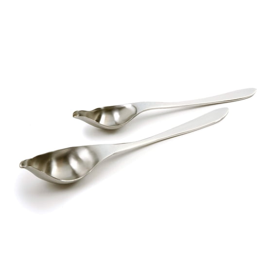 Norpro Stainless Steel Drizzle Spoons, Set of 2, 7.75" x 1.25", Silver A101
