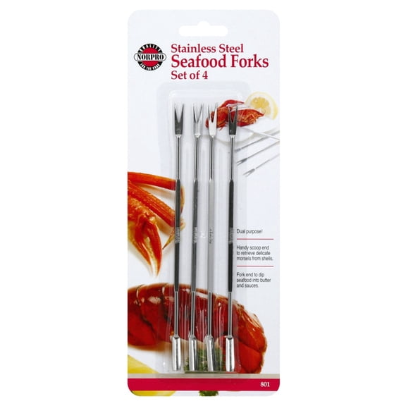Norpro Stainless Steel Seafood Forks/Picks (Set of 4)