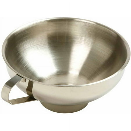 Norpro Stainless Steel Wide-Mouth Funnel w/ Handle, 5.5"W x 2.75"H, Silver
