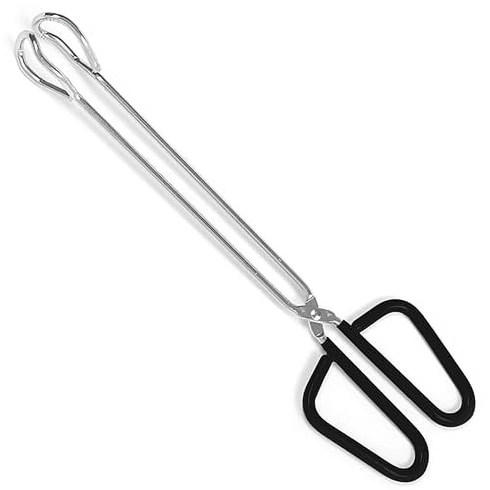 12-Inch Stainless Steel Tongs with Black Heat-Resistant Handles