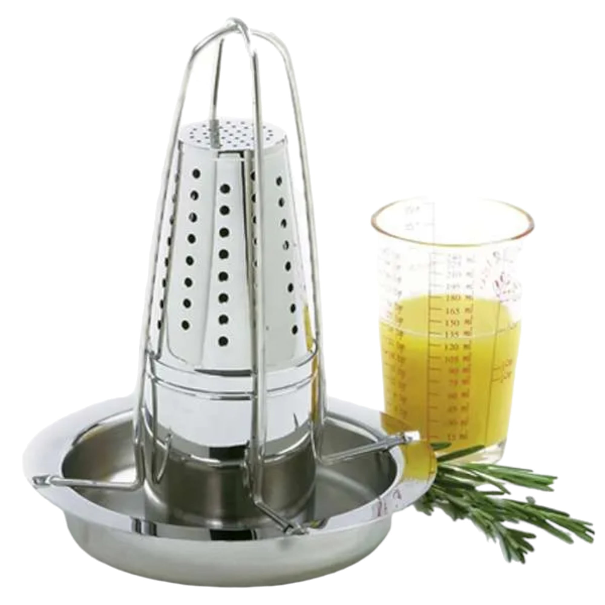 Stainless Steel Vertical Roaster with Infuser and Round Drip Tray