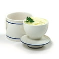thumbnail image 1 of Norpro White Porcelain Butter Crock Keeper, Blue, Dishwasher Safe, 10 x 8 x 8 Inches, 1 of 5