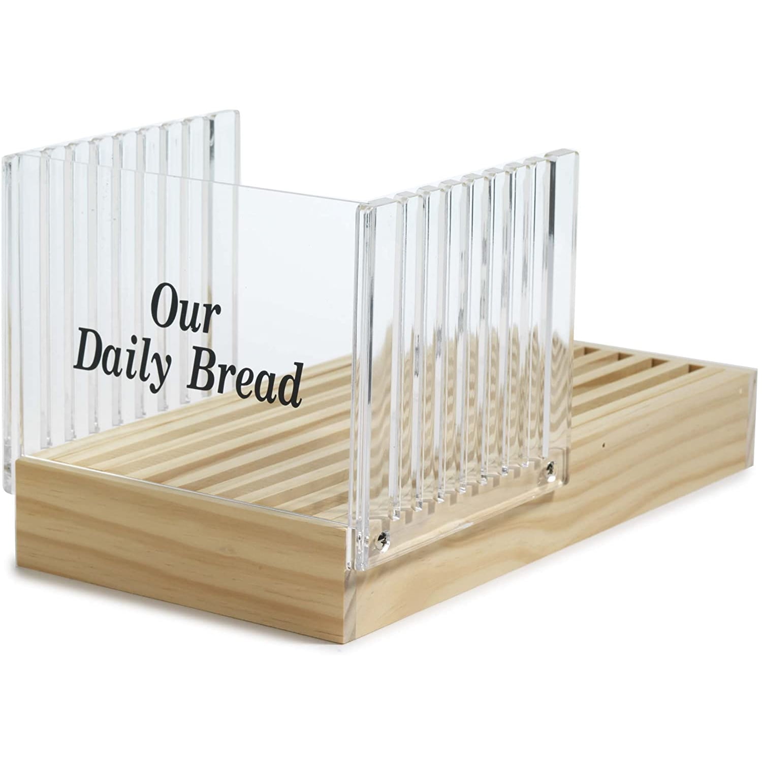 Norpro Homemade Bamboo Wood Bread Loaf Cutting Guide with Acrylic Slice ...
