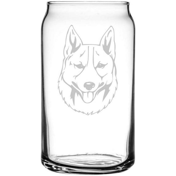 Norrbottenspets Dog Themed Etched All Purpose 16oz Libbey Can Glass
