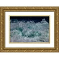thumbnail image 1 of Norring, Tom 18x13 Gold Ornate Wood Framed with Double Matting Museum Art Print Titled - Waves foaming and bubbling when they hammer the sandy beach at Sunset Beach, 1 of 4