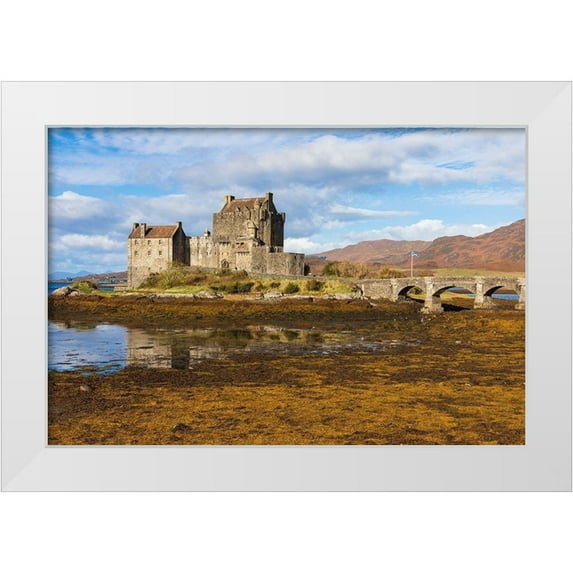 Norring, Tom 32x23 White Modern Wood Framed Museum Art Print Titled - Eilean Donan Castle Isle of Skye-Scotland