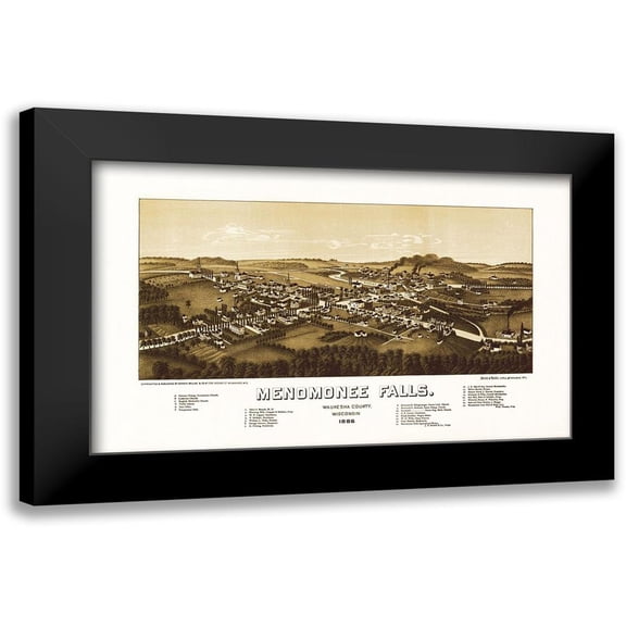 Norris 14x10 Black Modern Framed Museum Art Print Titled - Menomonee Falls Wisconsin - Norris 1886