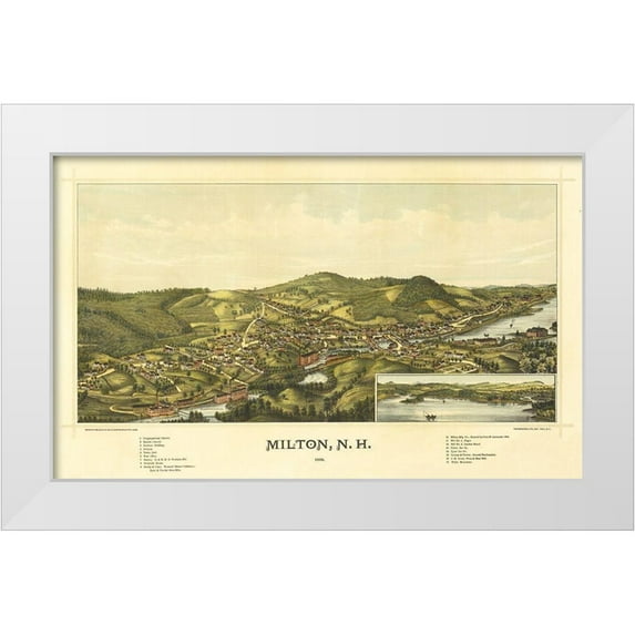 Norris 14x10 White Modern Wood Framed Museum Art Print Titled - Milton New Hampshire - Norris 1888