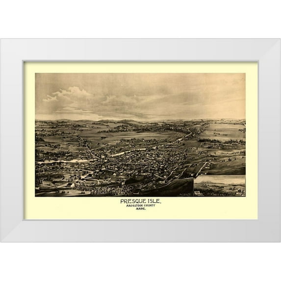 Norris 18x13 White Modern Wood Framed Museum Art Print Titled - Presque Isle Maine - Norris 1894