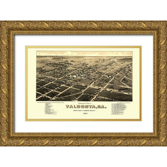 Norris 32x22 Gold Ornate Wood Framed with Double Matting Museum Art Print Titled - Valdosta Georgia - Norris 1885