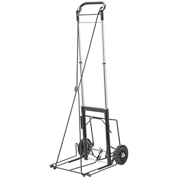Norris Products Model 700 Folding Super Hand Cart - 16"x13.5" Platform Deck, 6" Rubber Wheels, 400lb Capacity, Telescopic Handle - Black$$Garden & Patio
