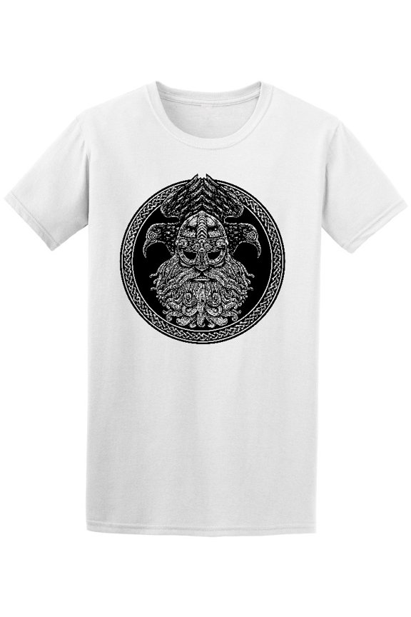 Norse God Odin With Crows T-Shirt Men -Image by Shutterstock, Male XX-Large