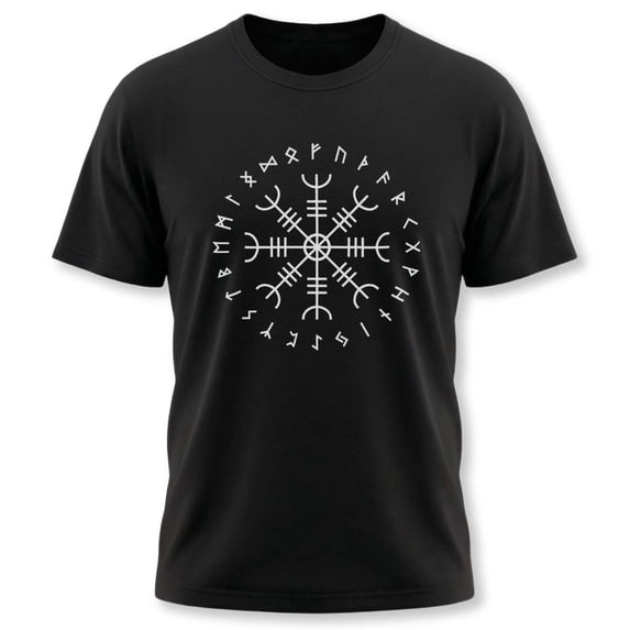 Norse Helm of Awe Runes T-Shirt | Viking Runic Design Unisex Graphic ...