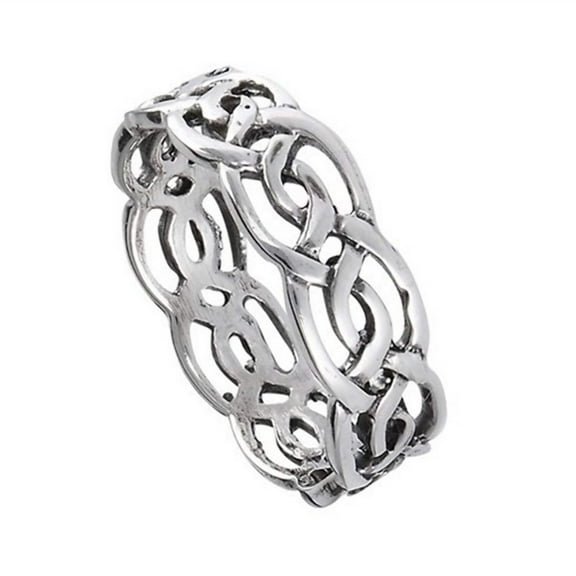 Norse Knot Ring 925 Sterling Silver Infinity Viking Band 6mm Unisex Fantasy Forge Jewelry