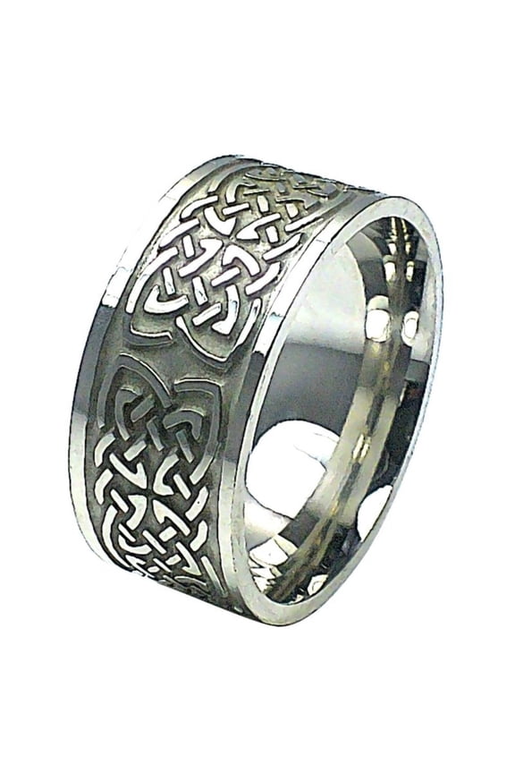 Norse Knotwork Ring Stainless Steel Celtic Viking Wedding Band