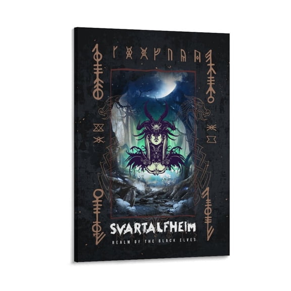 Norse Mythology Poster Svartalfheim Painting On Canvas Wall Art Poster Scroll Picture Print Living Room Walls Decor Home Posters 08x12inch(20x30cm)