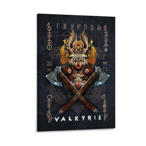 Norse Mythology Poster Valkyrie Artworks Picture Print Poster Wall Art Painting Canvas Gift Decor Home Posters Decorative 12x18inch(30x45cm)