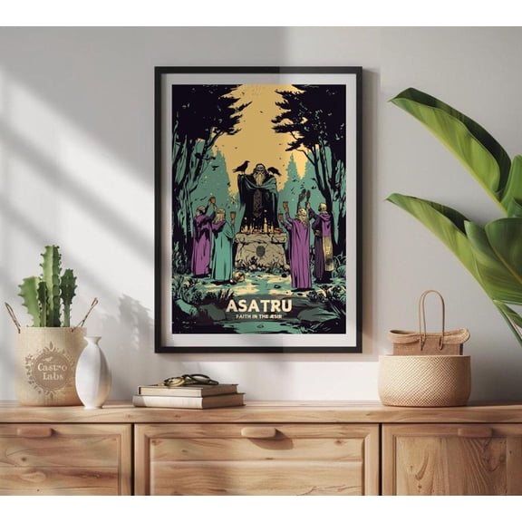 Norse Pagan Rituals Wall Art Print, Unframed Paper Poster 8x10in