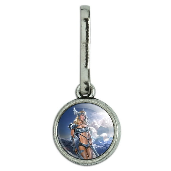 Norse Valkyrie Warrior Maiden Woman Antiqued Charm Clothes Purse Suitcase Backpack Zipper Pull Aid