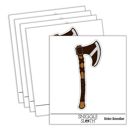 Norse Viking Battle Axe Car Window Bumper Water Bottle Phone Tablet Laptop Waterproof Vinyl Decal Sticker Set 5-Pack - Gloss Finish - 3.0"