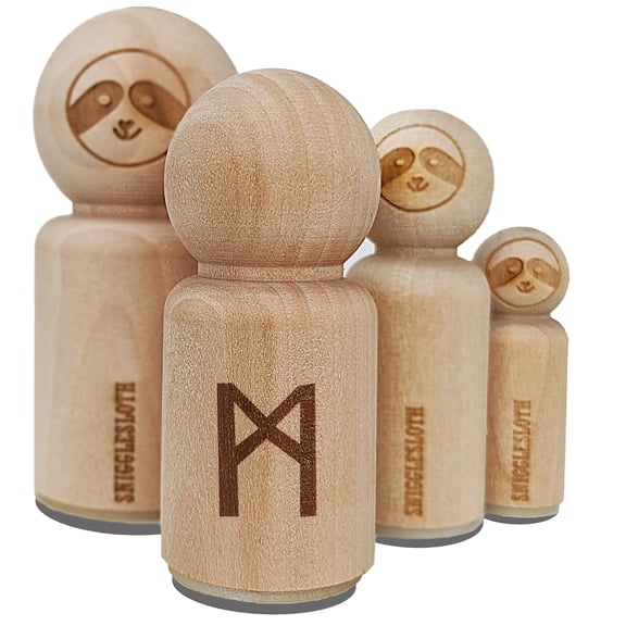 Norse Viking Dwarven Rune Letter M Rubber Stamp for Scrapbooking Crafting Stamping - Small 3/4 Inch