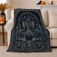 thumbnail image 1 of Norse Viking Longship Knotwork Shields, Cozy Friendship Quote Scene, Warm Flannel Blanket for Living Room and Reading Nook, Art Lovers person's Day Gift, Artistic Home Decor, 1 of 9