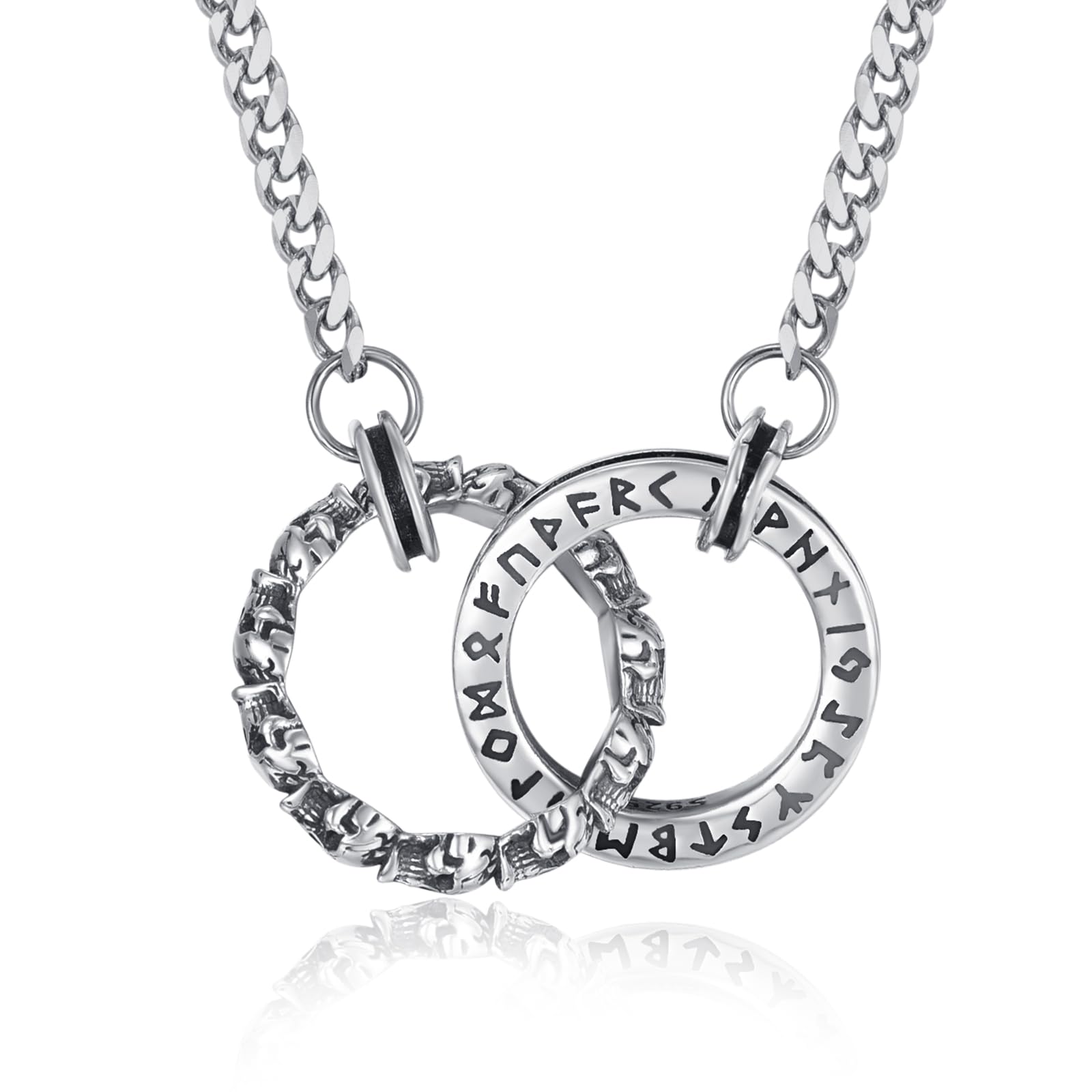 Norse Viking Necklace with Rolo Chains for Men Women Vintage Amulet Jewelry Gift