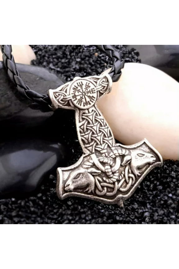 Norse Vikings Amulet PENDANT Necklace Goat Thor's Hammer Pendant Necklace