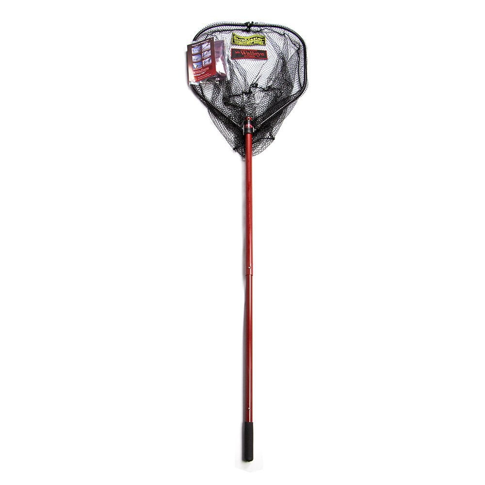 Compact Red and Black Aluminum Fishing Landing Net