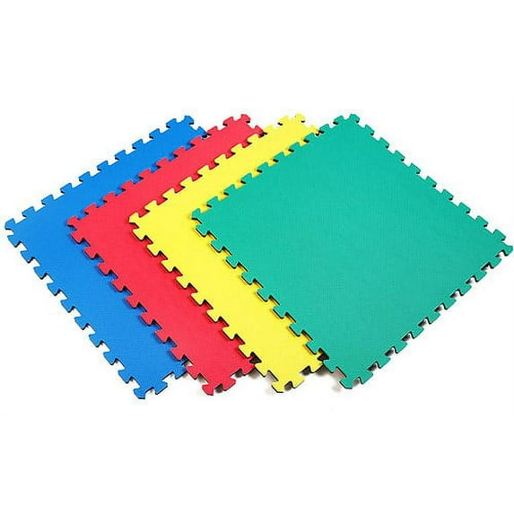 Norsk 240147 Interlocking Multi-Purpose Foam Floor Mats, 16-Square Feet, Solid Multi-Color, 4-Pack, 2 pack
