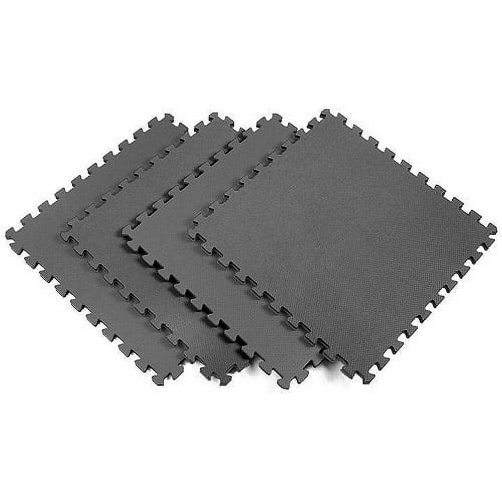 Norsk 240247 Interlocking MultiPurpose Foam Floor Mats, 16Square Feet, Solid Gray, 4Pack
