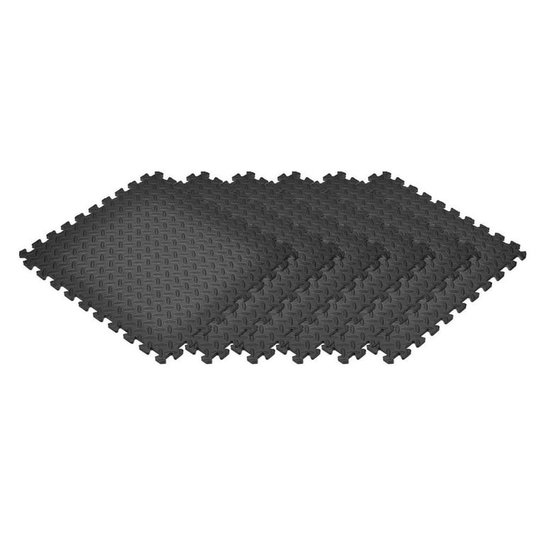 Norsk Black 24 in. x 24 in. EVA Foam Solid Color Diamond Plate Interlocking Tile (30-Tile) Norsk Black 24 in. x 24 in. EVA Foam Solid Color Diamond Plate Interlocking Tile (30-Tile)