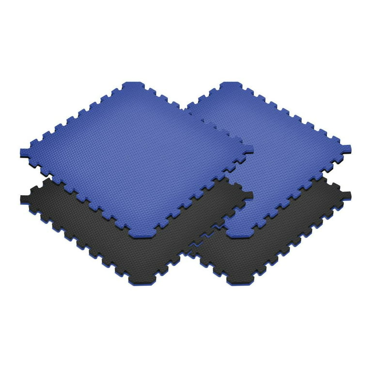 Norsk Blue/Black 24 in. x 24 in. EVA Foam Multi-Purpose Reversible Interlocking Tile (16-Tile) Norsk Blue/Black 24 in. x 24 in. EVA Foam Multi-Purpose Reversible Interlocking Tile (16-Tile)