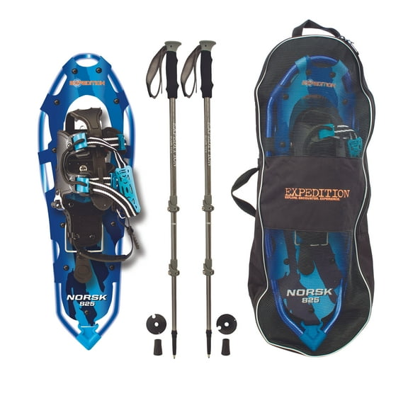 Norsk Men and Women's Lightweight Aluminum Frame Snowshoe Pair Kit - Size 25,  Quick Tight Binding
