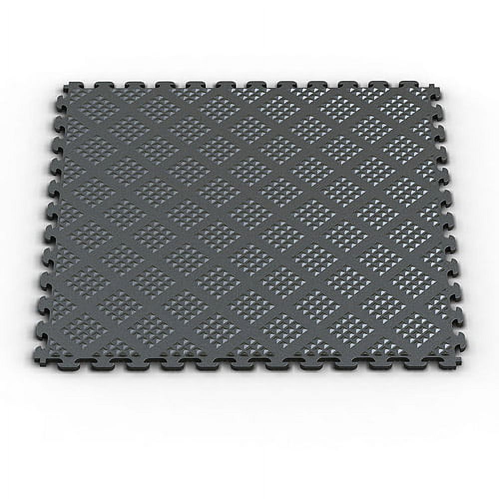 Norsk NSMPRD6MG Raised Diamond Pattern PVC Floor Tiles, 13.95-Square Feet, Metallic Graphite, 6-Pack - image 1 of 4