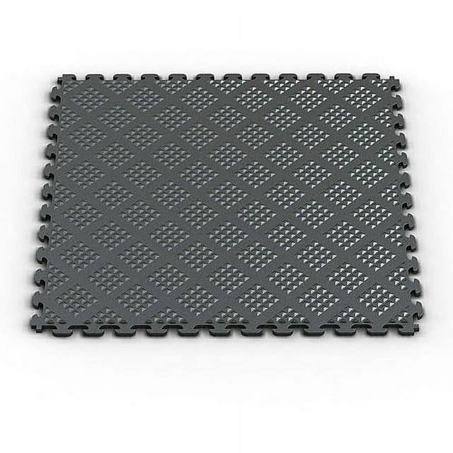 Norsk NSMPRD6MG Raised Diamond Pattern PVC Floor Tiles, 13.95-Square Feet, Metallic Graphite, 6-Pack
