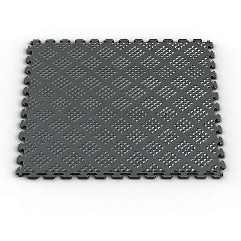 Norsk Multi-Purpose 18.3 in. x 18.3 in. Metallic Graphite PVC Garage Flooring Tile with Raised Diamond Pattern (6-Pieces) Norsk Multi-Purpose 18.3 in. x 18.3 in. Metallic Graphite PVC Garage Flooring Tile with Raised Diamond Pattern (6-Pieces)