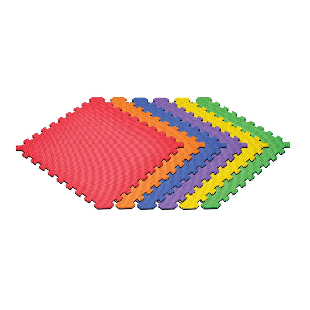 Norsk Rainbow Pack/Black 24 in. x 24 in. EVA Foam Truly Reversible Interlocking Tile (60-Tile) Norsk Rainbow Pack/Black 24 in. x 24 in. EVA Foam Truly Reversible Interlocking Tile (60-Tile)