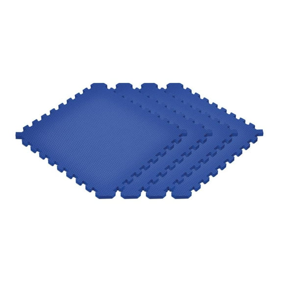 Norsk Solid Blue 24 in. x 24 in. EVA Foam Sport Interlocking Tiles, 40 Tiles