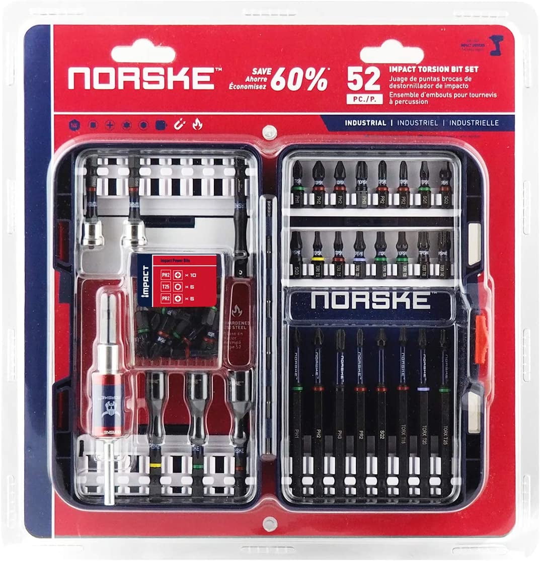 Norske Tools NIBPI707 52PC Screwdriver Bit Set, Impact Torsion, PH Bits ...