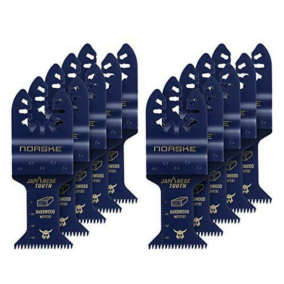Norske Tools NOTP278 1 1/4 inch Flush Cut Japanese Tooth Bi-Metal Oscillating Multi Tool Accessory Blade Universal Fit for Hardwood (10pc Pack) | Oscillating Saw Blades