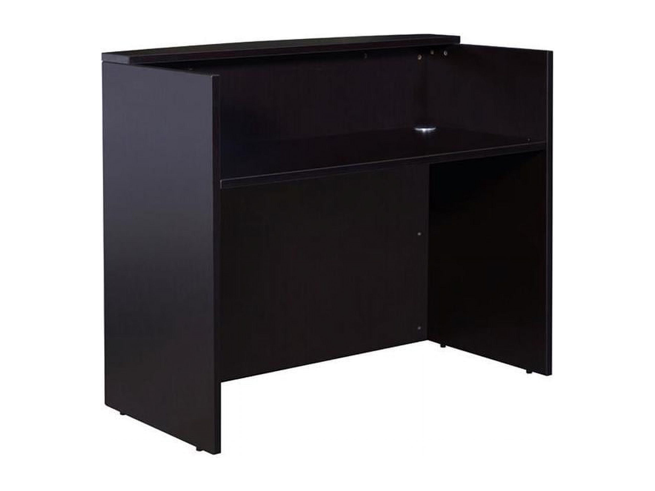 Mocha Brown 48" Wood Reception Desk with Wire Management