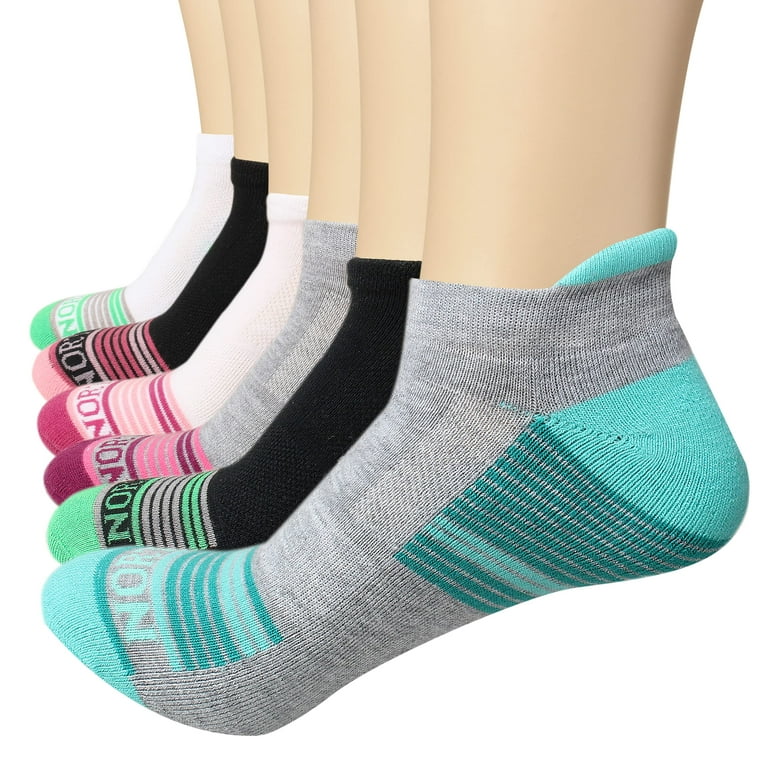 Nortag 6 Pairs Performance Socks for Women Low Cut Running Socks with Cushioned Sole Athletic Socks with Strong Arch Support