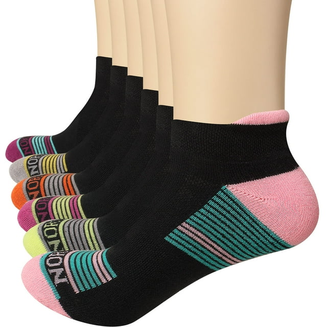 Nortag 6 Pairs Padded Sport Runners Socks for Women Low Cut